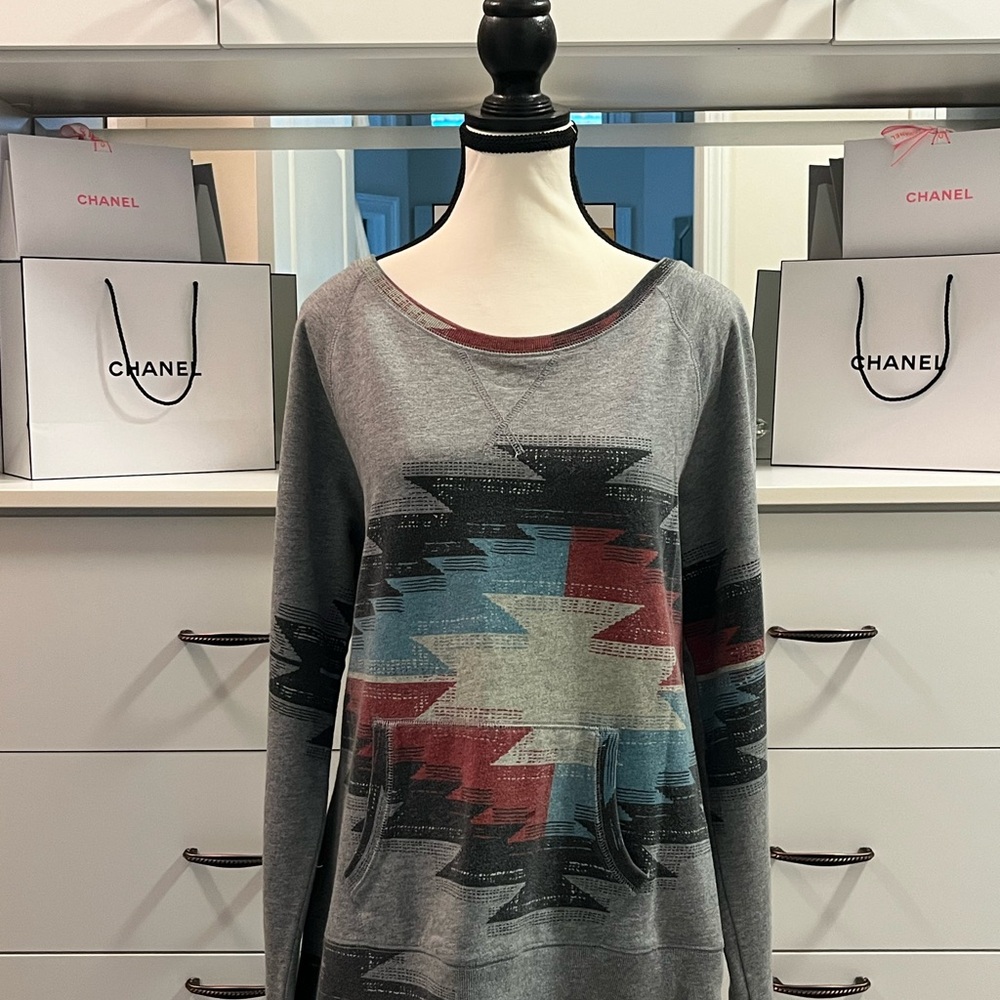 Vintage Lucky Brand Gray Multicolor Sweatshirt